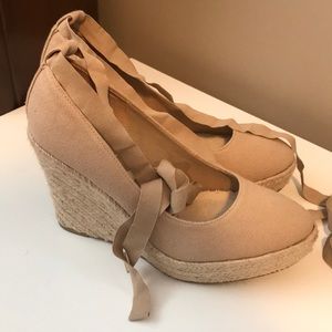 Womens Gianni Bini Nude Platform Espadrilles 8.5M